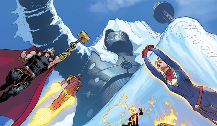 AVENGERS (2018) #8 cover by David Marquez and Justin Ponsor